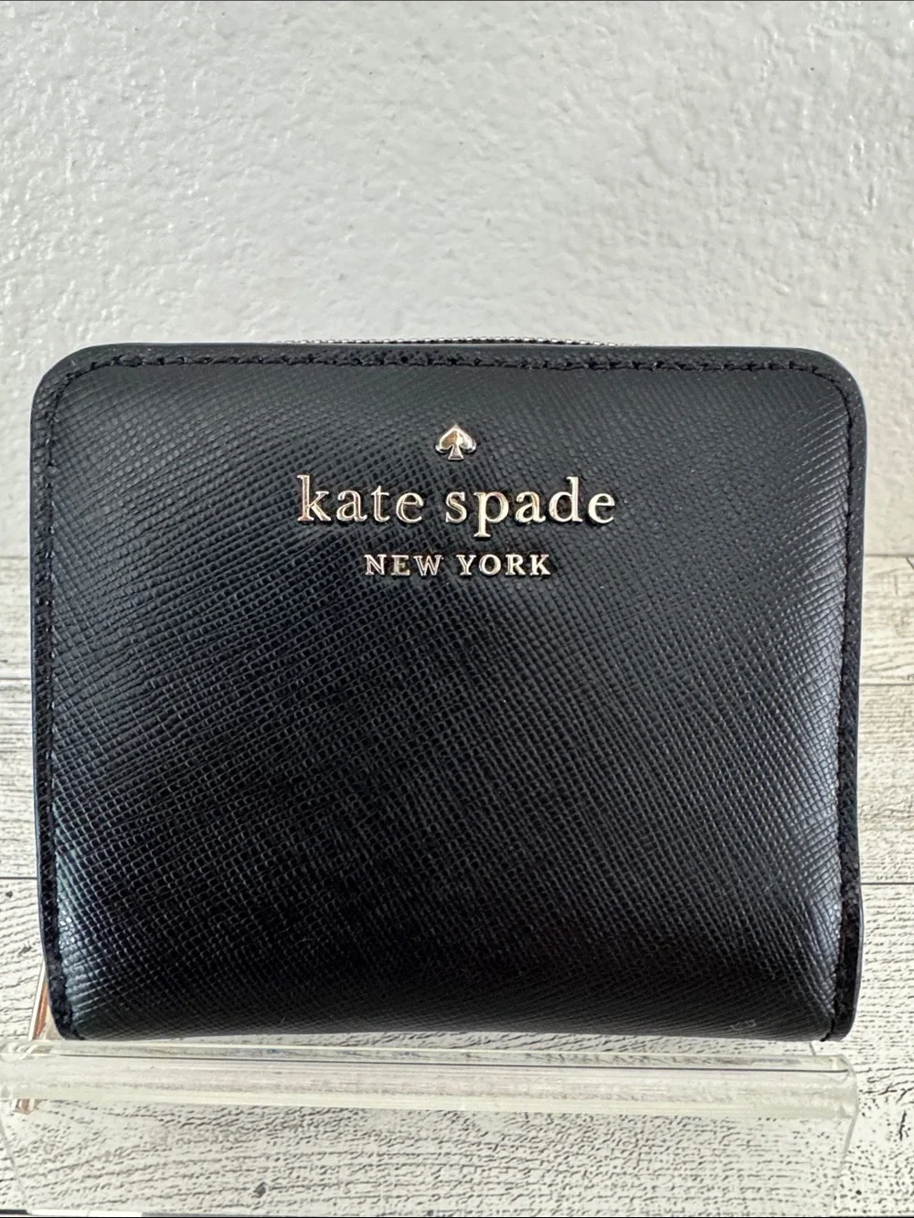 Kate Spade Black Leather Compact Wallet